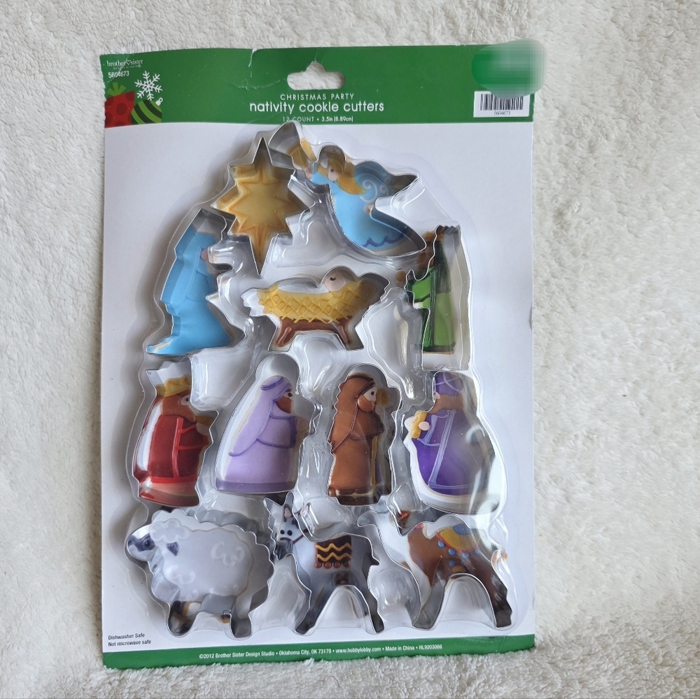 Christmas Nativity Metal Cookie Cutter Set of 12 Baby Jesus Kings Mary Joseph
